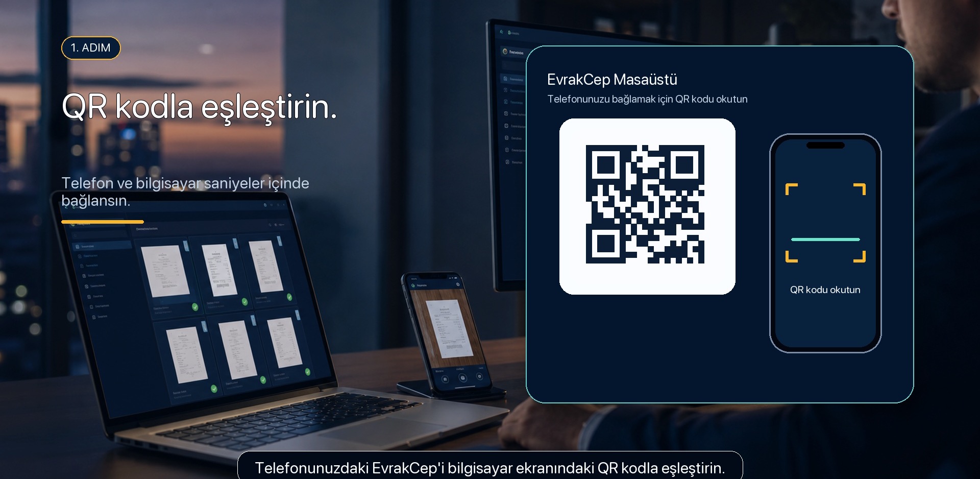 EvrakCep QR pairing between phone and computer